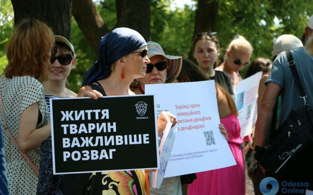 В Одессе пикетировали дельфинарий (ФОТО) Фото № 1 В Одессе пикетировали дельфинарий (ФОТО) Фото № 1