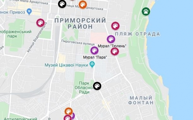 В Одессе создали карту работ уличных художников Фото № 0 В Одессе создали карту работ уличных художников Фото № 0