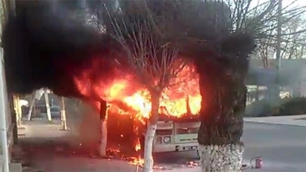 В Одесской области загорелся автобус с бойцами Нацгвардии Фото № 0 В Одесской области загорелся автобус с бойцами Нацгвардии Фото № 0