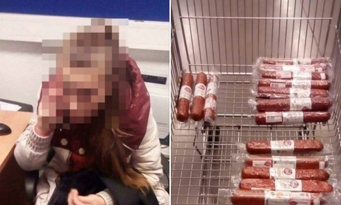 Молодая одесситка из магазина украла колбасы на три тысячи гривен