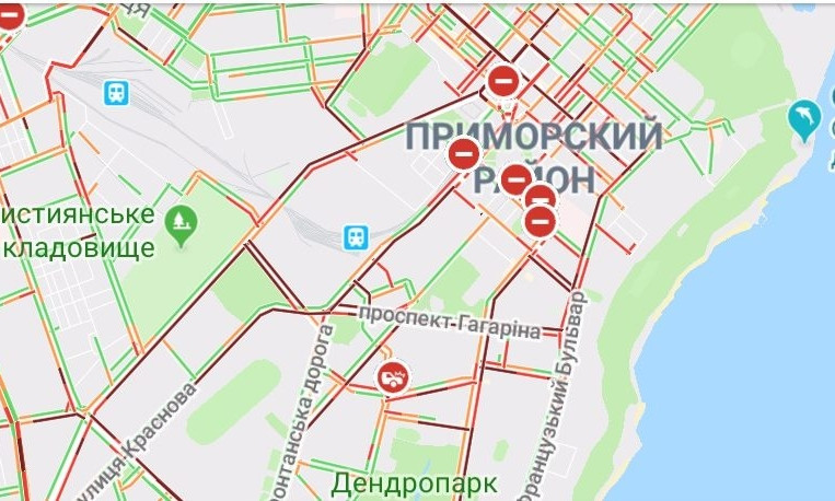Трагедия 2-го мая: в историческом центре Одессы километровые пробки