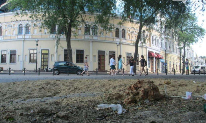 На Греческой площади песочные ямы и мусор (фото)