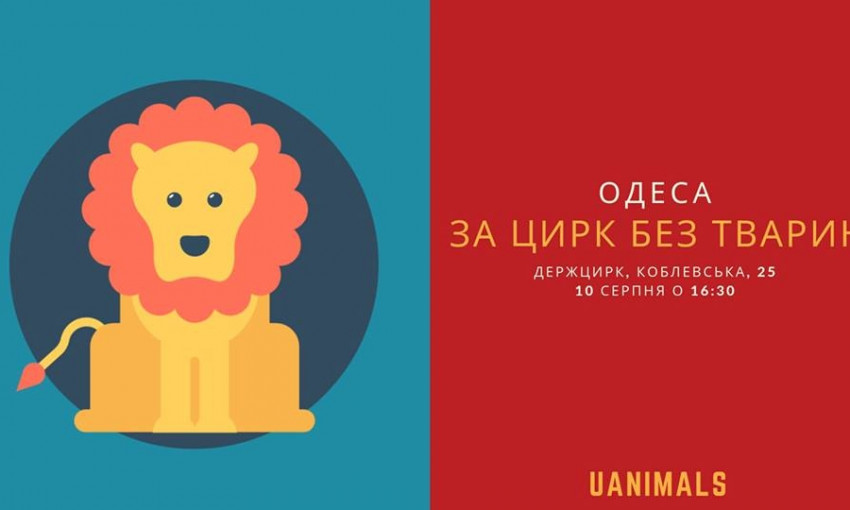 10 августа под зданием цирка на улице Коблевской в Одессе состоится акция «За цирк без животных»