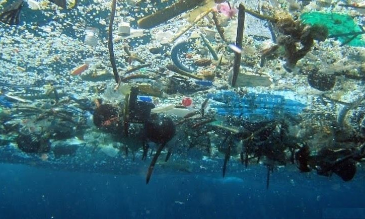 Возле Черноморска в море плавает огромная куча мусора