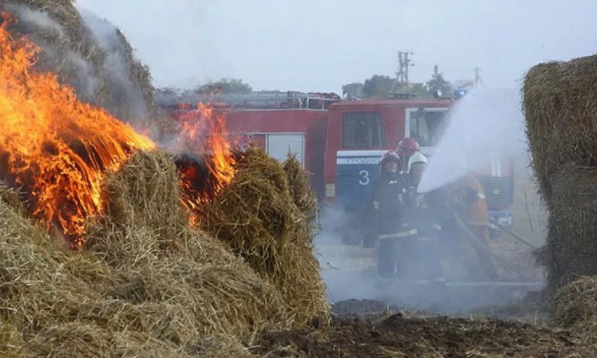 В Одесской области горело 10 тонн сена