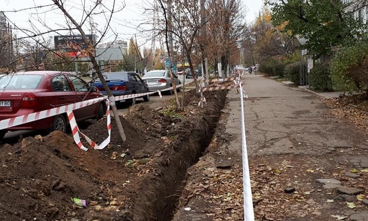 Одесские коммунальщики вырвали корни молодых деревьев (ФОТО)