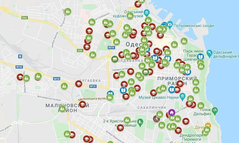 В Одессе составили интерактивную карту учебных заведений 