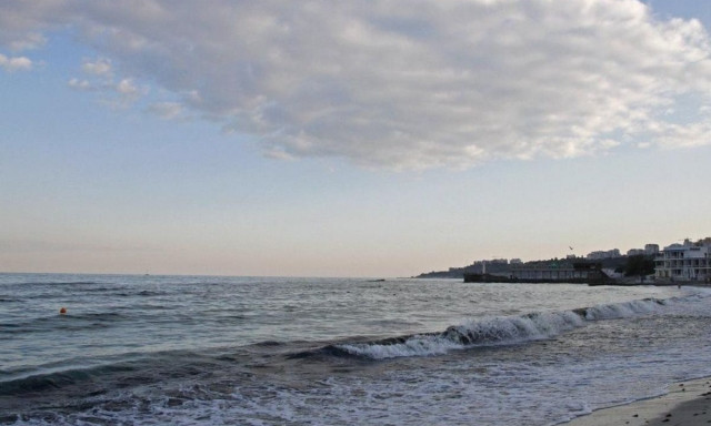 На одном из одесских пляжей вода в Чёрном море буквально стала чёрной 