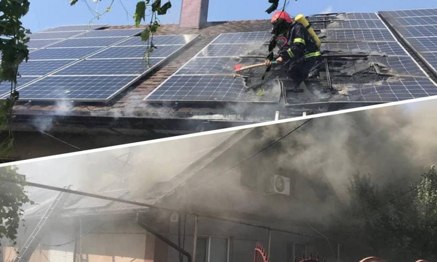 В Одесской области на крыше жилого дома загорелись солнечные батареи 
