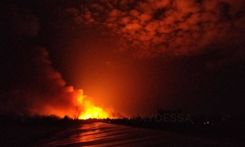 В Одесской области возник масштабный пожар на плавнях (Фото, Видео)