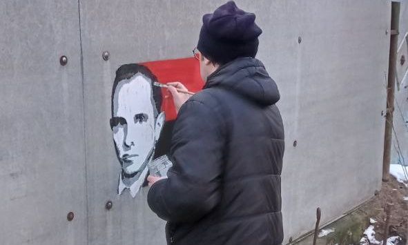 В Одессе нарисовали граффити со Степаном Бандерой