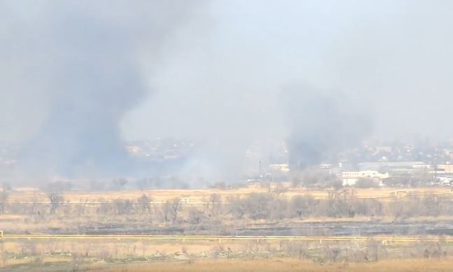 В Одессе на объездной дороге сильный пожар