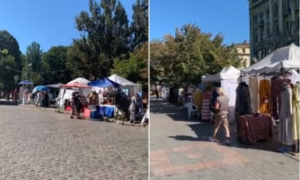 В Одессе на исторической улице появился стихийный рынок 