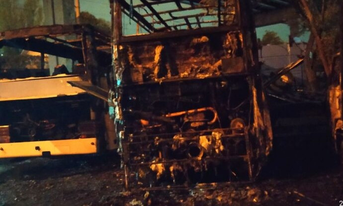 В Приморском районе на парковке горели автобусы – есть пострадавшие 