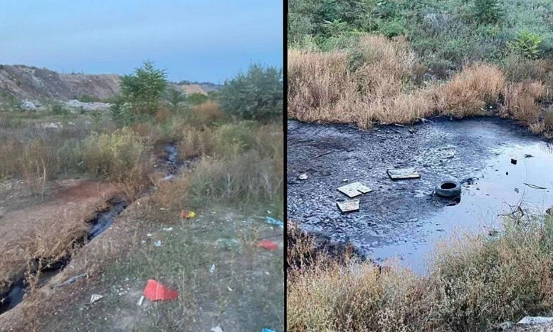 На поселке Котовского неизвестные устроили разлив нефтепродуктов