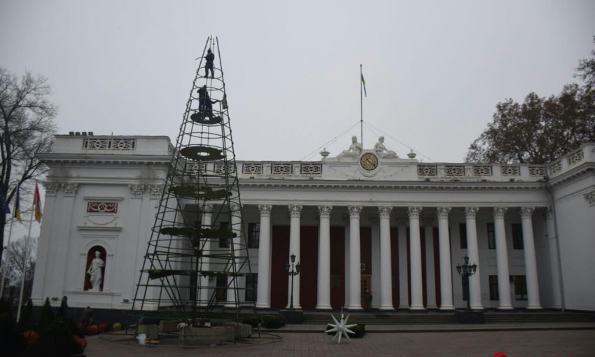 В Одессе устанавливают главную елку 