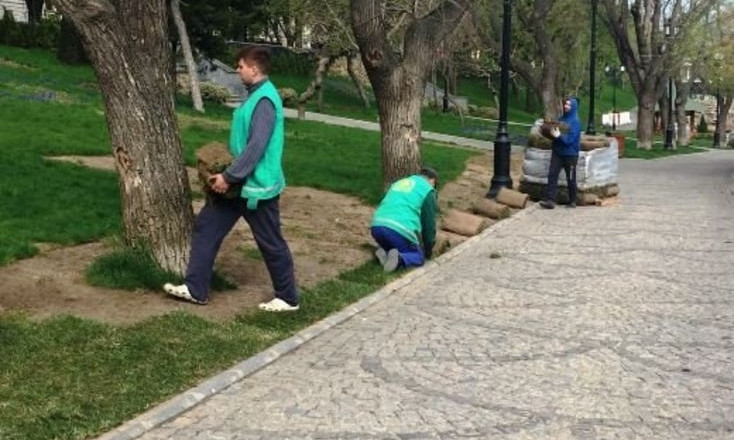 Озеленители принялись за Стамбульский парк в Одессе