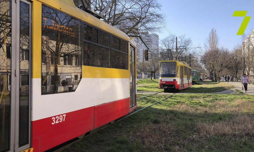 На Котовского собралась большая трамвайная пробка 