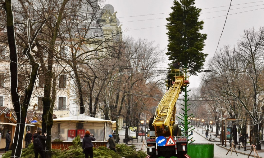 На Дерибасовской растет новогодняя елка (фото)