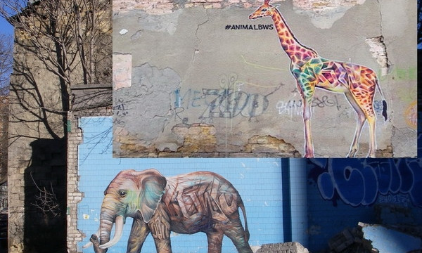 На улицах Одессы поселились очаровательные жираф и слон