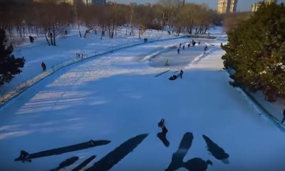 Зима в одесском парке Победы